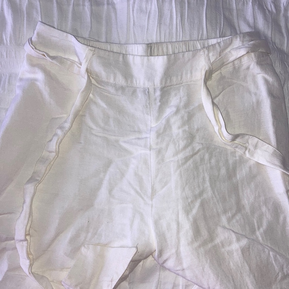 A New Day wide leg white linen pants L - Picture 2 of 5